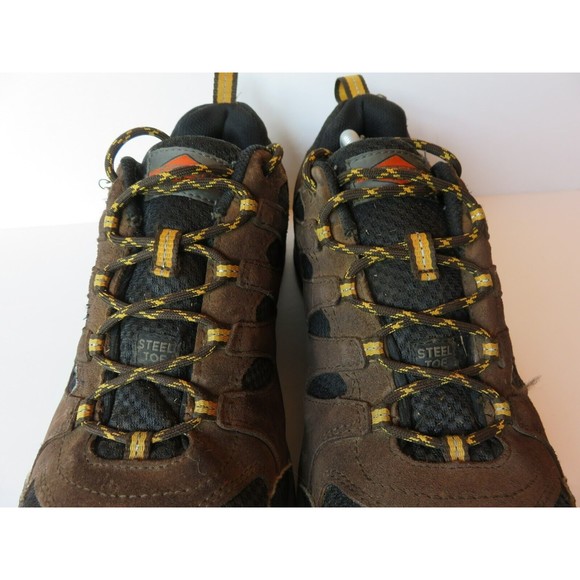 Merrell Steel Toe Work Shoes Mens Size 11.5 Espresso Brown Leather - Picture 4 of 9